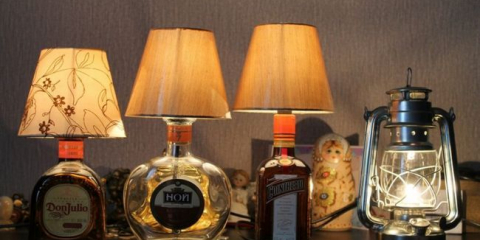 Lampa diy na láhev - plastová nebo skleněná